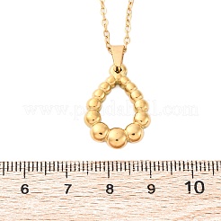 Teardrop 304 Stainless Steel Pendant Necklaces&nbsp;NJEW-H059-28G