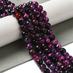 Dyed & Heated Natural Fire Crackle Agate Beads Strands&nbsp;G-P539-B01-07