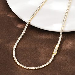 925 Sterling Silver Pave Crystal Cubic Zirconia Tennis Necklaces for Women&nbsp;NJEW-C096-01A-G02