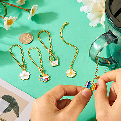 5Pcs 5 Styles Alloy Enamel Wine Glass Charms&nbsp;HJEW-TA0001-15