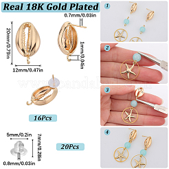 16Pcs Brass Stud Earring Findings&nbsp;KK-SC0003-88