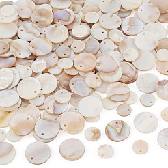 200Pcs 2 Styles Natural Freshwater Shell Disc Charms&nbsp;BSHE-TA0001-33