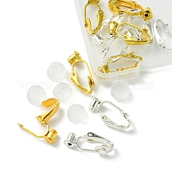12Pcs 2 Color Brass Clip-on Earring Converters Findings&nbsp;KK-FS0001-31