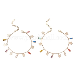 Brass & Glass Charms Bracelets for Women&nbsp;BJEW-JB13120