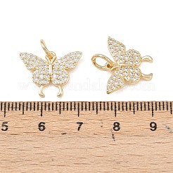 Butterfly Brass Micro Pave Clear Cubic Zirconia Pendants&nbsp;KK-C142-01LG