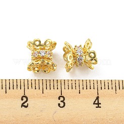 Brass Micro Pave Cubic Zirconia Spacer Beads&nbsp;KK-H452-15G