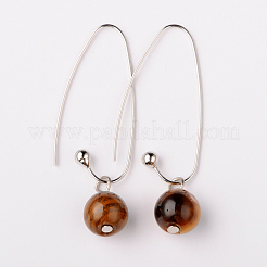 Natural Gemstone Round Bead Earrings&nbsp;EJEW-JE01150