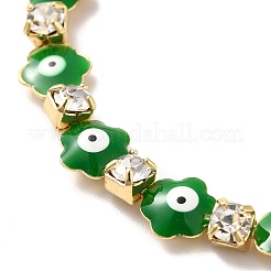 Rack Plating Iron Clover & Square Link Chains Bracelet&nbsp;BJEW-I300-08G