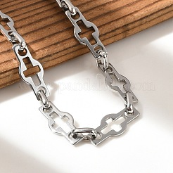 304 Stainless Steel Cross Link Chains Bracelets for Men & Women&nbsp;BJEW-D042-41P