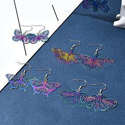 DIY Butterfly 201 Stainless Steel Etched Metal Embellishments Dangle Earring Jewelry Making Kits&nbsp;DIY-FS0007-47
