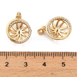 Brass Micro Pave Cubic Zirconia Round Peg Bails&nbsp;KK-NH0009-08G