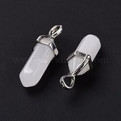 Natural White Jade Pointed Pendants&nbsp;G-K329-51P