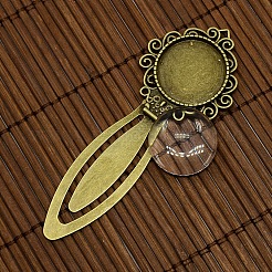20mm Clear Domed Glass Cabochon Cover for Antique Bronze DIY Alloy Portrait Bookmark Making&nbsp;DIY-X0125-AB-NR