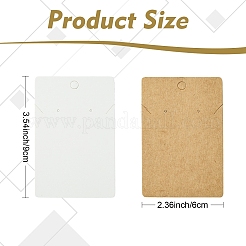 50Pcs Rectangle Kraft Paper One Pair Earring Display Cards with Hanging Hole&nbsp;CDIS-YW0001-16A