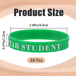 Word Star Student Silicone Cord Bracelet Wristband&nbsp;BJEW-WH0018-49D
