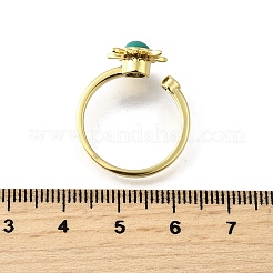 Brass Pave Cubic Zirconia Open Cuff Rings for Women&nbsp;RJEW-U056-01G