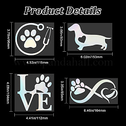 8 Sheets 4 Style Infinity Love & Bird Laser Style Plastic Adhesive Car Stickers&nbsp;STIC-GF0001-04A