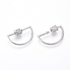 Brass Micro Pave Cubic Zirconia Screw Carabiner Lock Charms&nbsp;ZIRC-I031-04P