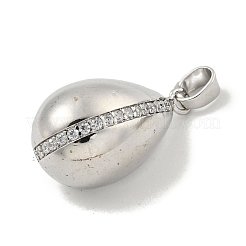 Rack Plating Brass Micro Pave Clear Cubic Zirconia Pendants&nbsp;KK-E114-02P-02