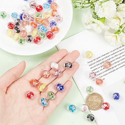 60Pcs 10 Colors Handmade Luminous Inner Flower Lampwork Beads&nbsp;LAMP-PH0001-22A