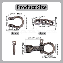 8 Bags Alloy Shackle Clasps&nbsp;FIND-UN0007-86