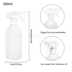 500ml White Plastic Trigger Spray Bottles with Adjustable Nozzle Empty Mist Spray Bottles for Cleaning Plant Flowers Home Garden&nbsp;AJEW-BC0005-72