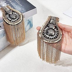 2Pcs Fashion Iron Chain Tassel Epaulettes&nbsp;AJEW-FH0003-80