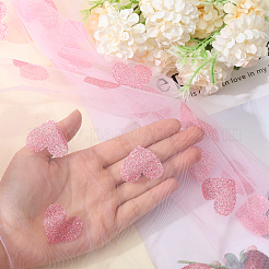Heart Shapes Nylon Fiber Embroidery Lace Cloth Fabric&nbsp;DIY-WH0588-91B