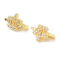 Rack Plating Brass Pave Cubic Zirconia Slide Charms&nbsp;KK-TAC0016-03G-03