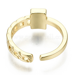 Brass Enamel Cuff Rings&nbsp;RJEW-T016-09G-NF