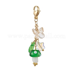 Mushroom Handmade Lampwork Pendant Decorations&nbsp;HJEW-JM02657