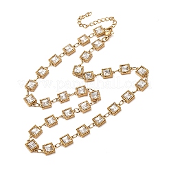 304 Stainless Steel Glass Link Chain Necklaces&nbsp;SA-CBA725A-25C-G