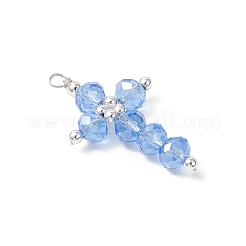 7Pcs 7 Colors Glass Pendants&nbsp;PALLOY-JF04504-01