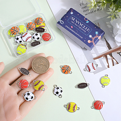 28Pcs 7 Styles Sports Ball Theme Alloy Enamel Connector Charms&nbsp;ENAM-SC0005-17