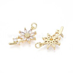 Brass Micro Pave Cubic Zirconia Pendants&nbsp;KK-T071-122G