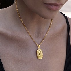 304 Stainless Steel Zodiac Constellation Pendant Paperclip Chain Necklaces&nbsp;ZP0058-8