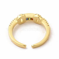 Cubic Zirconia Rectangle Open Cuff Ring&nbsp;KK-A180-28G