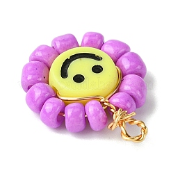 Acrylic Glass Seed Beaded Pendants&nbsp;PALLOY-MZ00294-03