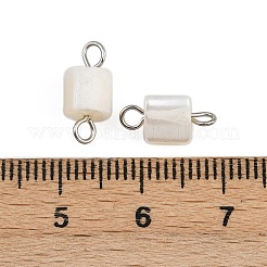 Natural Shell Square Connector Charms&nbsp;STAS-D378-23P