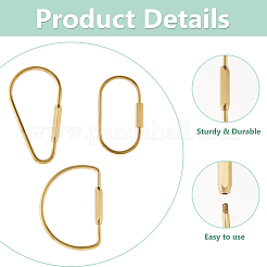 6Pcs 3 Styles Brass Screw Clasps&nbsp;FIND-DC0008-01