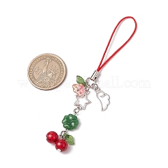 Glass Cherry Mobile Accessories&nbsp;HJEW-JM03017