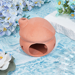 Ceramics Shrimp Fish Hiding House Ornaments&nbsp;AJEW-GF0014-49