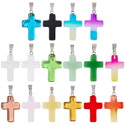 16Pcs 16 Colors Transparent Glass Pendants&nbsp;GLAA-TA0003-75