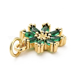 Rack Plating Brass Micro Pave Cubic Zirconia Charms&nbsp;ZIRC-F129-34A-G