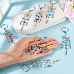 10Pcs 2 Colos Glass & Alloy Keychain&nbsp;KEYC-TAC00040