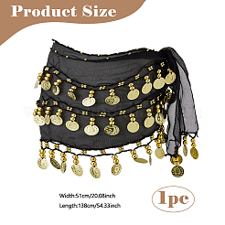 Alloy Coin Tassel Cloth Chain Belts for Dancer&nbsp;DIY-WH0888-880B