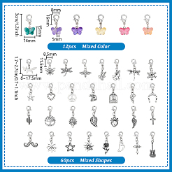 72Pcs Glass Butterfly & Alloy Pendant Decorations&nbsp;HJEW-PH0001-96