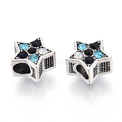 Alloy Rhinestone European Beads&nbsp;FIND-N009-17A-AS