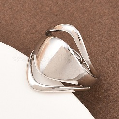 US Size 7 304 Stainless Steel Cuff Rings&nbsp;RJEW-D336-04P