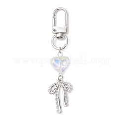 Electroplate Glass Heart Pendant Decrorations&nbsp;HJEW-JM04357